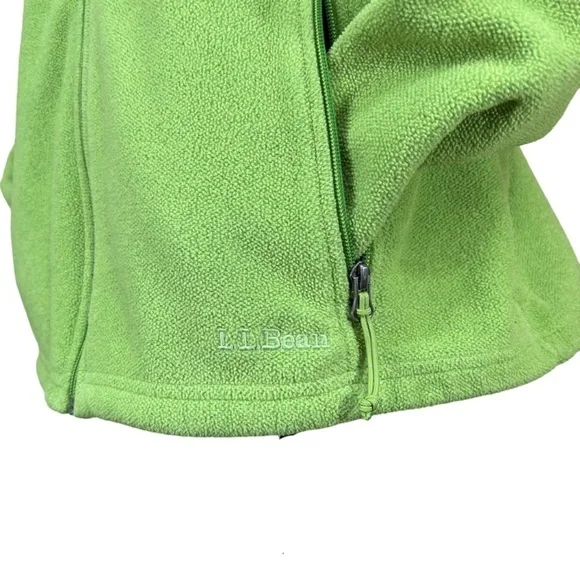 L.L. Bean Women's Lime Green Fleece Full Zip Jacket Size XL - Picture 5 of 9